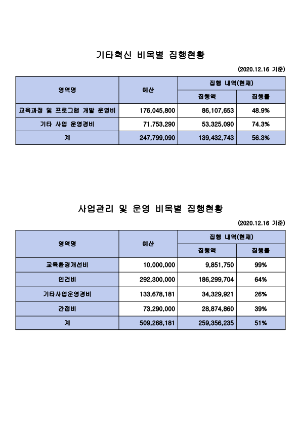 2020년 전문대학 혁신지원사업 집행현황_3